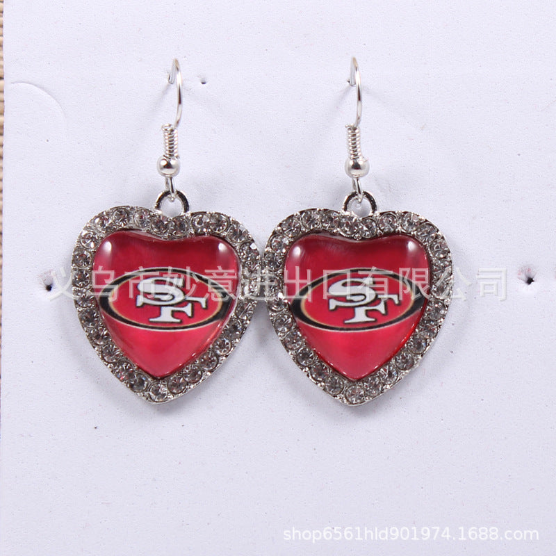 Wholesale Diamond Peach Dot  Logo Earrings